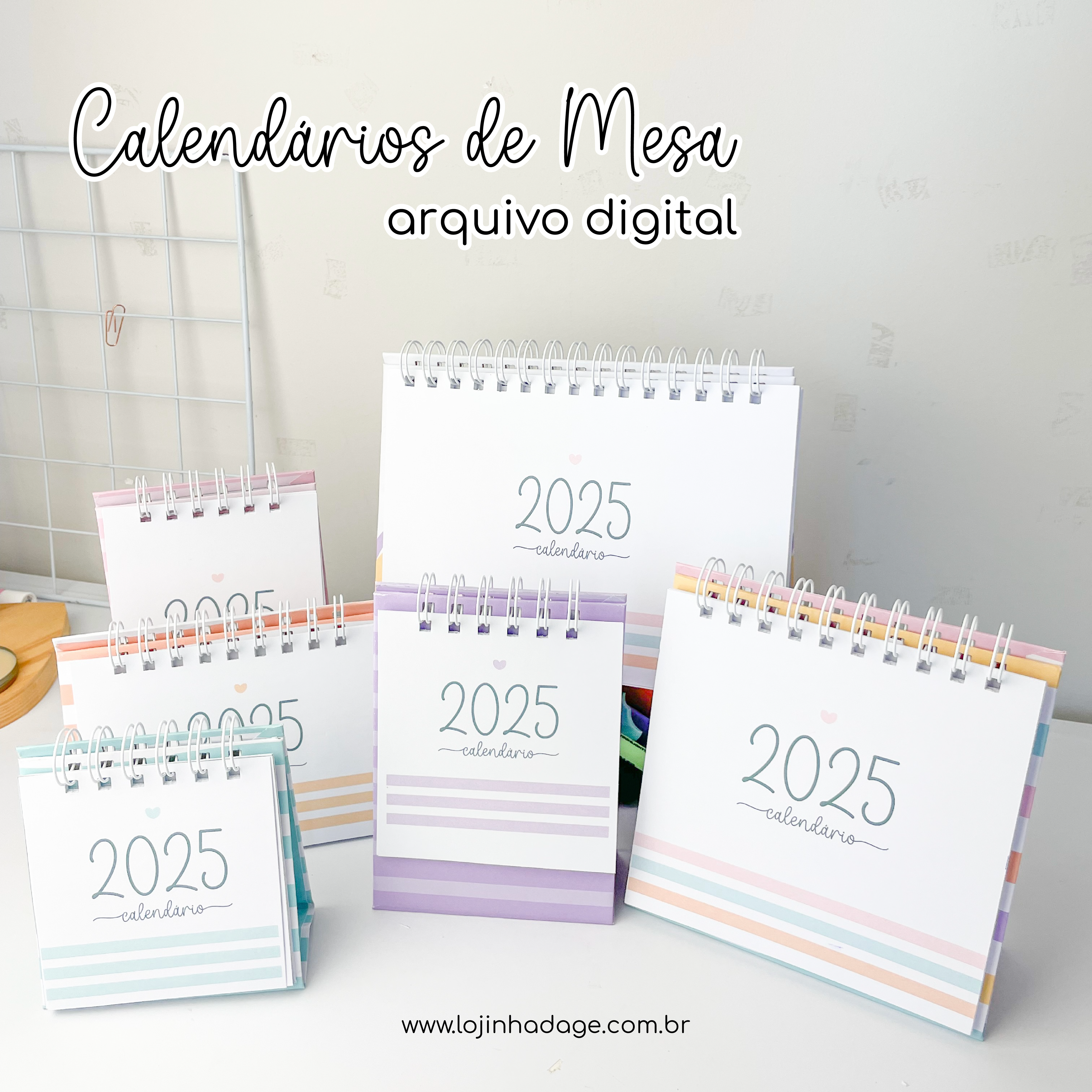 Calendários de Mesa 2025 - Coleção Clean